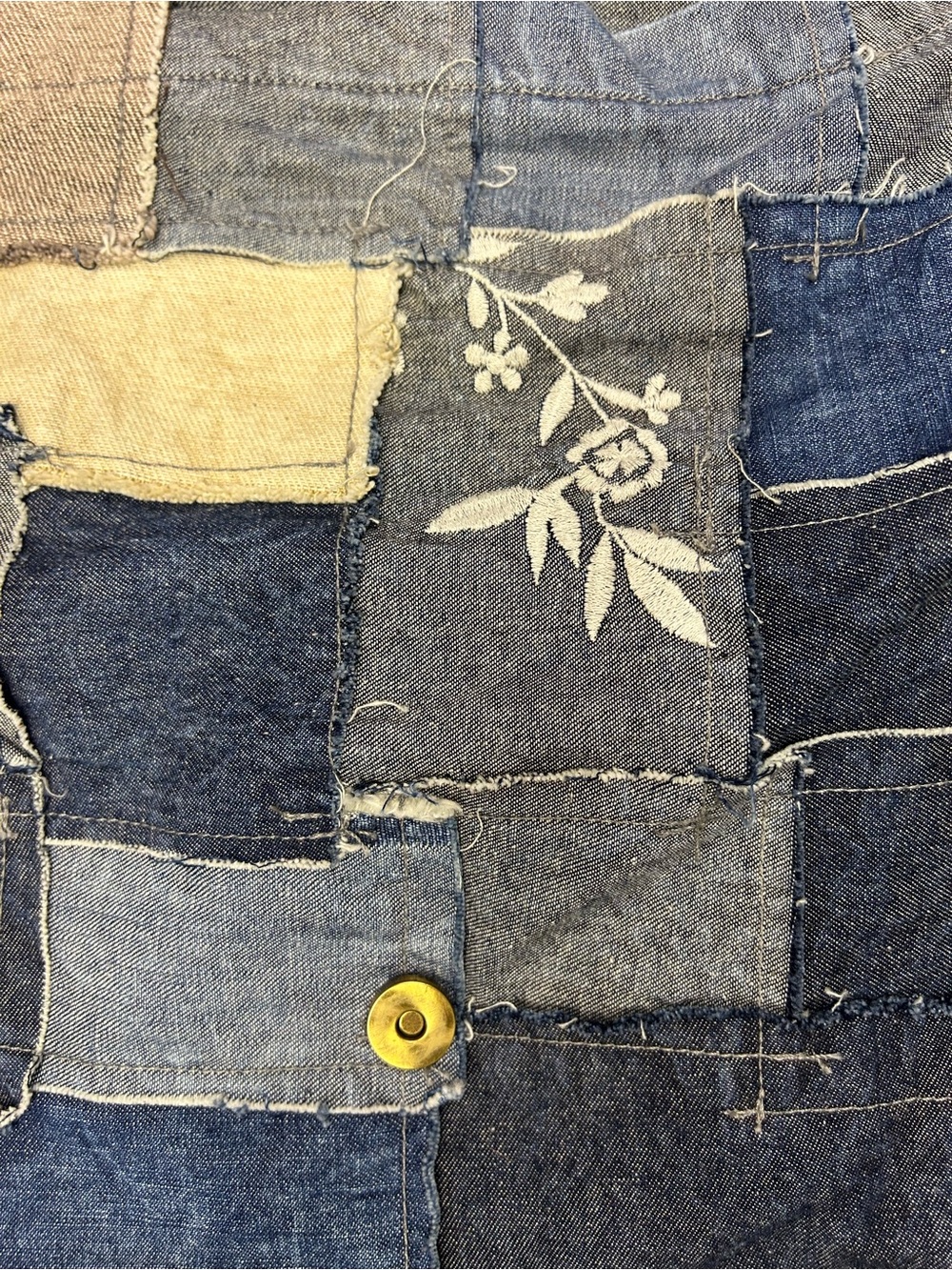 NEW Handmade Upcycled Patchwork Denim Star Messenger Crossbody Bag - Picture 6 of 9